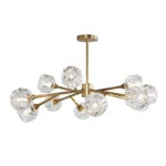 Modern Brass Crystal Chandelier