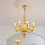 Warm Amber Glass Pendant for Bedroom Ambiance