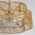 Close-up of Hand-Woven Rattan and Gold Finish