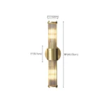 Dimensions for 1 Double Cylindrical Glass Copper Sconce