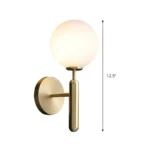 Dimensions for Glass Copper Globe Wall Sconce Guide