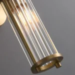 Detail of Cylindrical Glass Tubes Sconce Shade