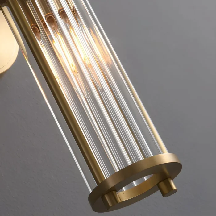 Detail of Cylindrical Glass Tubes Sconce Shade