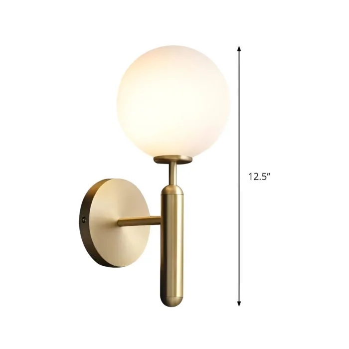 Dimensions for Glass Copper Globe Wall Sconce Guide