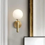 Modern Living Room Lighting with Glass Copper Sconces