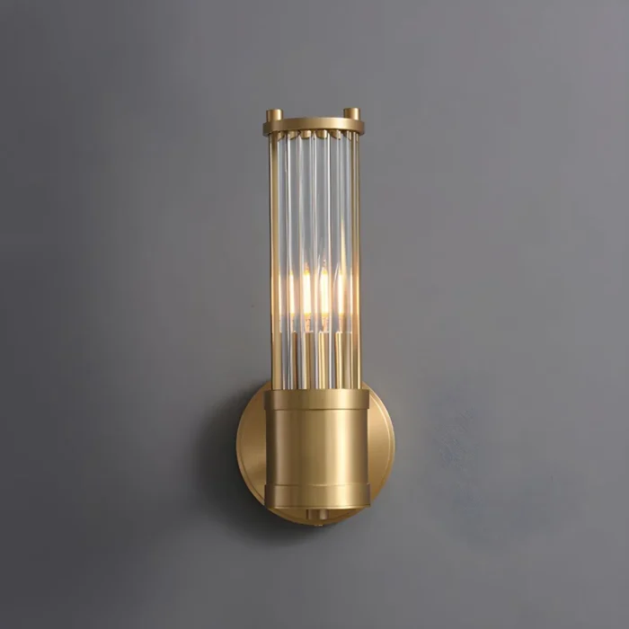 Modern Cylindrical Glass Copper Sconce Lighting