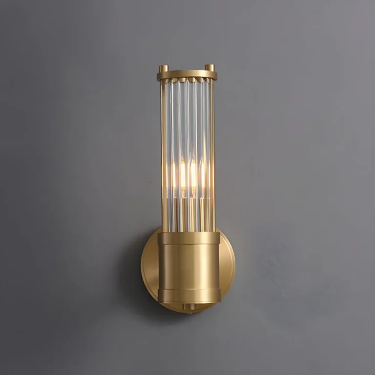 Modern Cylindrical Glass Copper Sconce Lighting
