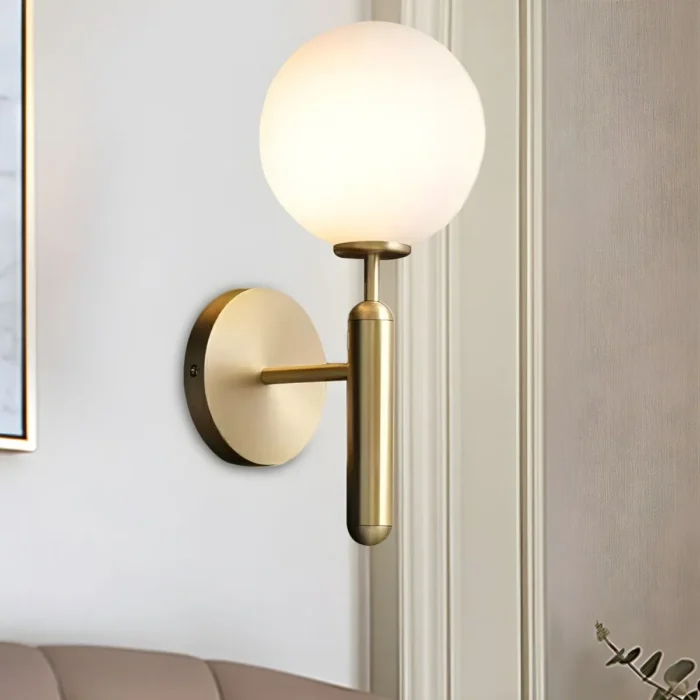 Sophisticated Bedside Reading Lamp Glass Copper Light