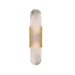 Alabaster Linear Wall Sconce with Metal Hardware