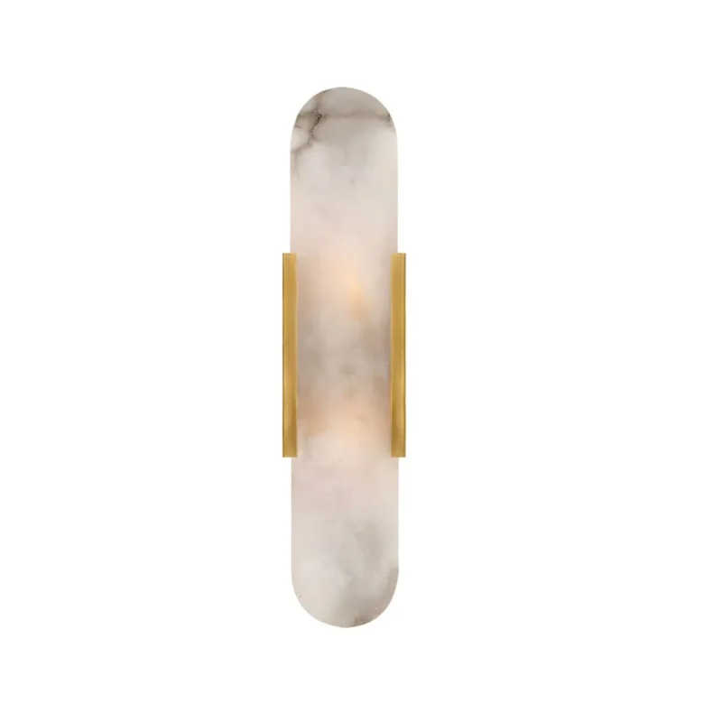 Alabaster Linear Wall Sconce with Metal Hardware