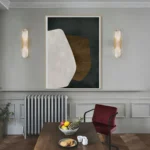 Modern Living Room Decor with Alabaster Linear Sconce