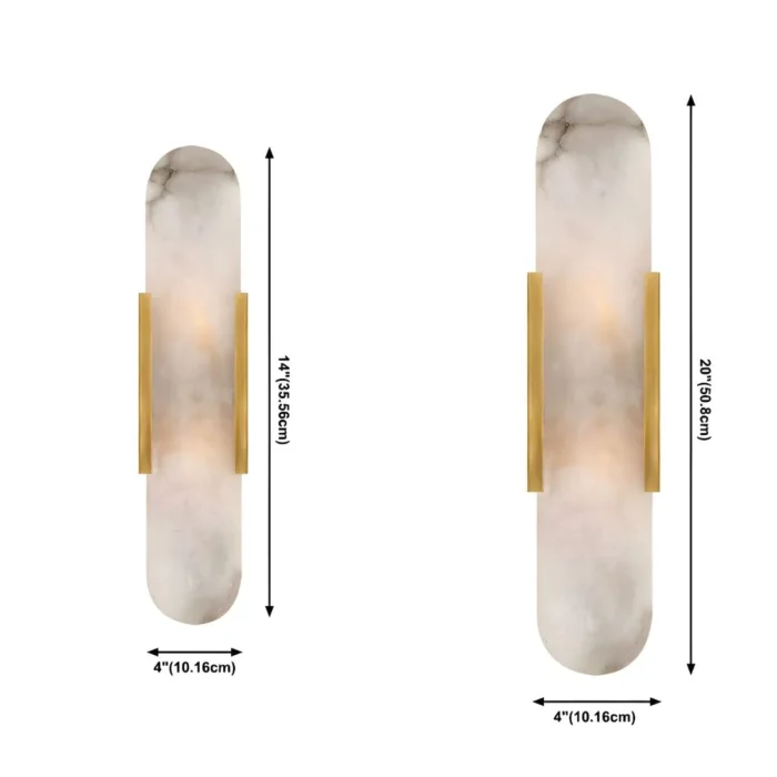 Dimensions for Alabaster Linear Wall Sconce