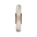 Alabaster Linear Wall Sconce with Metal Hardware