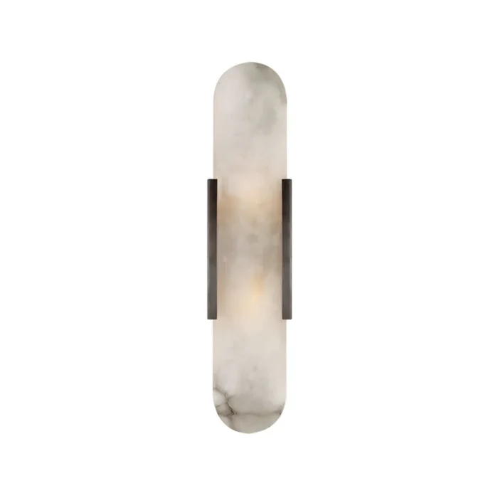 Alabaster Linear Wall Sconce with Metal Hardware