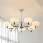 Chrome Chandelier in Modern Kitchen