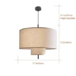 Dimensions of Double Layer Linen Pendant