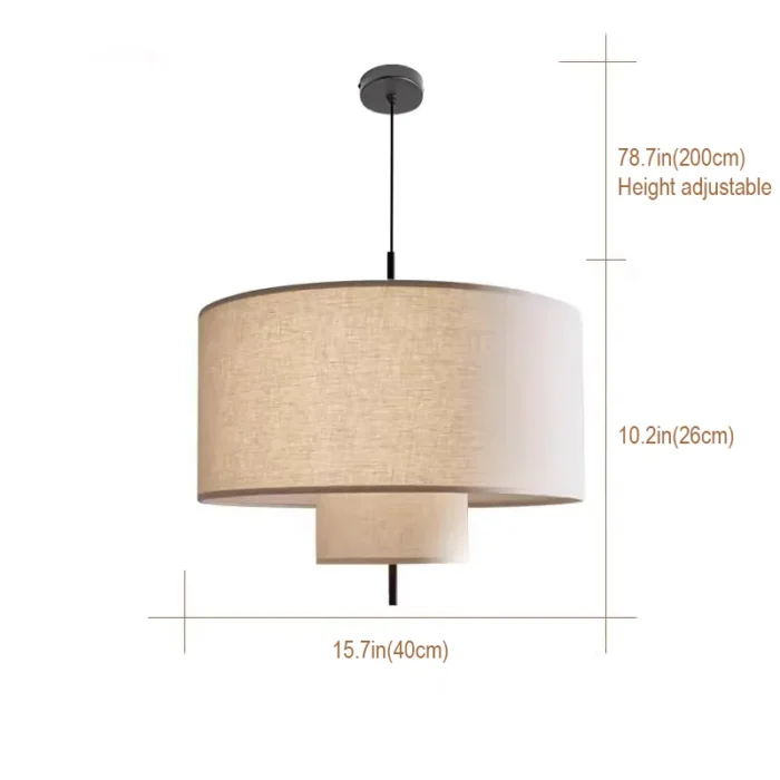 Dimensions of Double Layer Linen Pendant