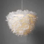 Modern White Feather Pendant Light