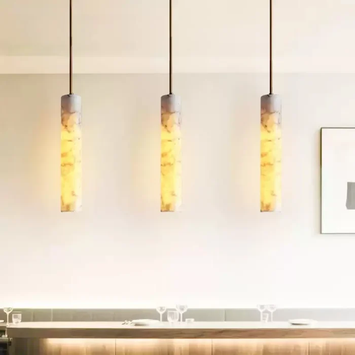 Kitchen Island Alabaster Pendant Lighting Set