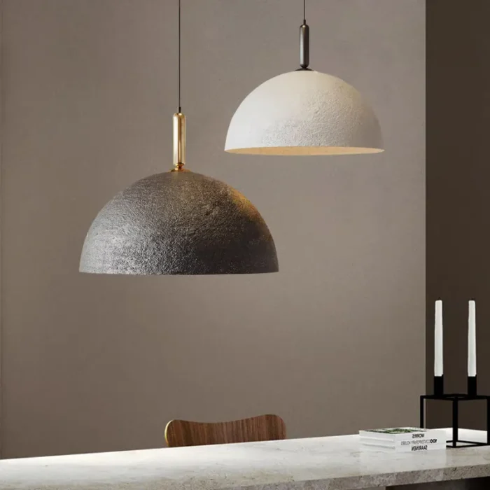 Small White Pendant Light for Bedside Wabi-sabi