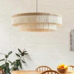 80cm Raffia Pendant Light in Coastal Living Room