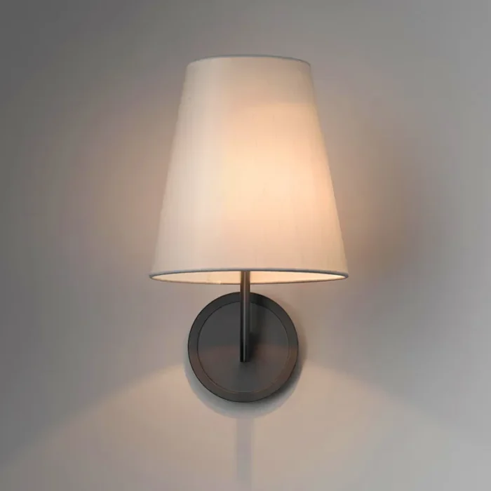 Modern Linen Shade Copper Sconce Minimalist Design