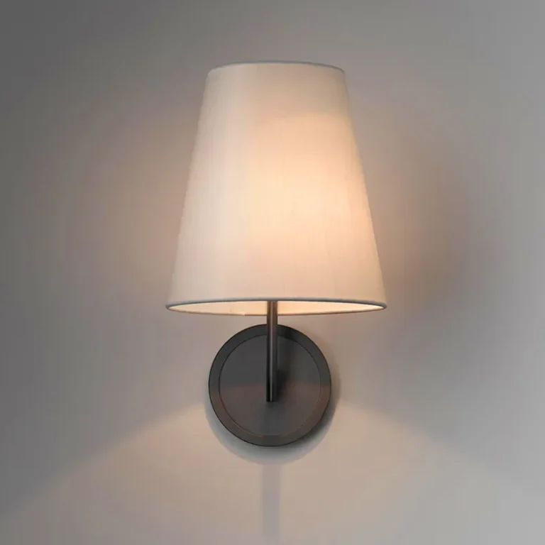Modern Linen Shade Copper Sconce Minimalist Design