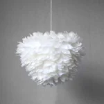 Modern White Feather Pendant Light with Soft Glow