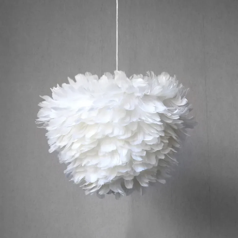 Modern White Feather Pendant Light with Soft Glow