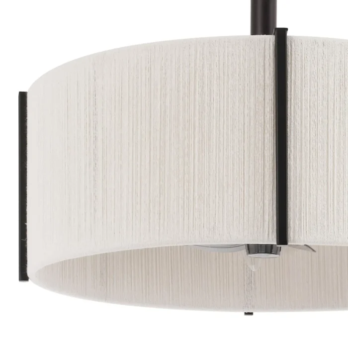 Closeup of Matte Black Metal Frame and Woven Fabric String Texture