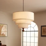 Pure Cream 3-Tier Linen Pendant Light
