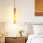 Bedside Alabaster Cylinder Pendant Light Decor