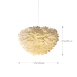 Modern White Feather Pendant Light with Soft Glow