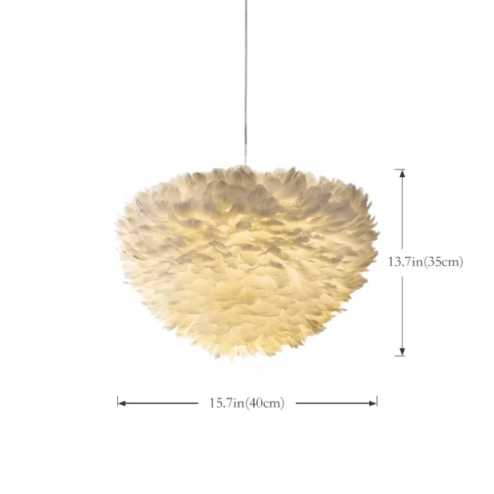Modern White Feather Pendant Light with Soft Glow