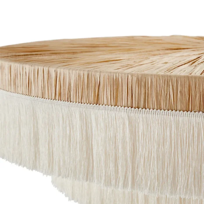 Hand-Woven Natural Raffia Fiber Detail