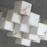 Close-up of Natural Alabaster Cube Texture