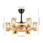 Dimensions for Hushwing Fandelier with Dual Downrods