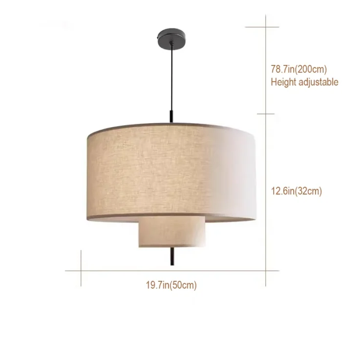 Dimensions of Double Layer Linen Pendant