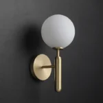 Frosted Glass Texture and Copper Detail of Wall Sconce