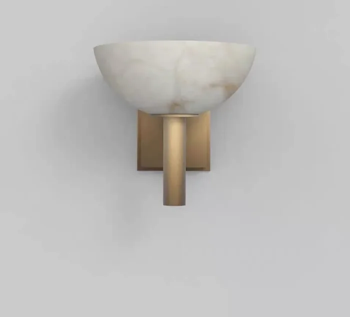 Luxury Copper Natural Alabaster Bowl Sconce
