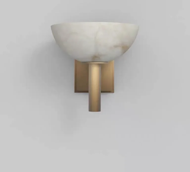 Luxury Copper Natural Alabaster Bowl Sconce