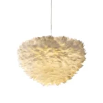 Modern White Feather Pendant Light with Soft Glow