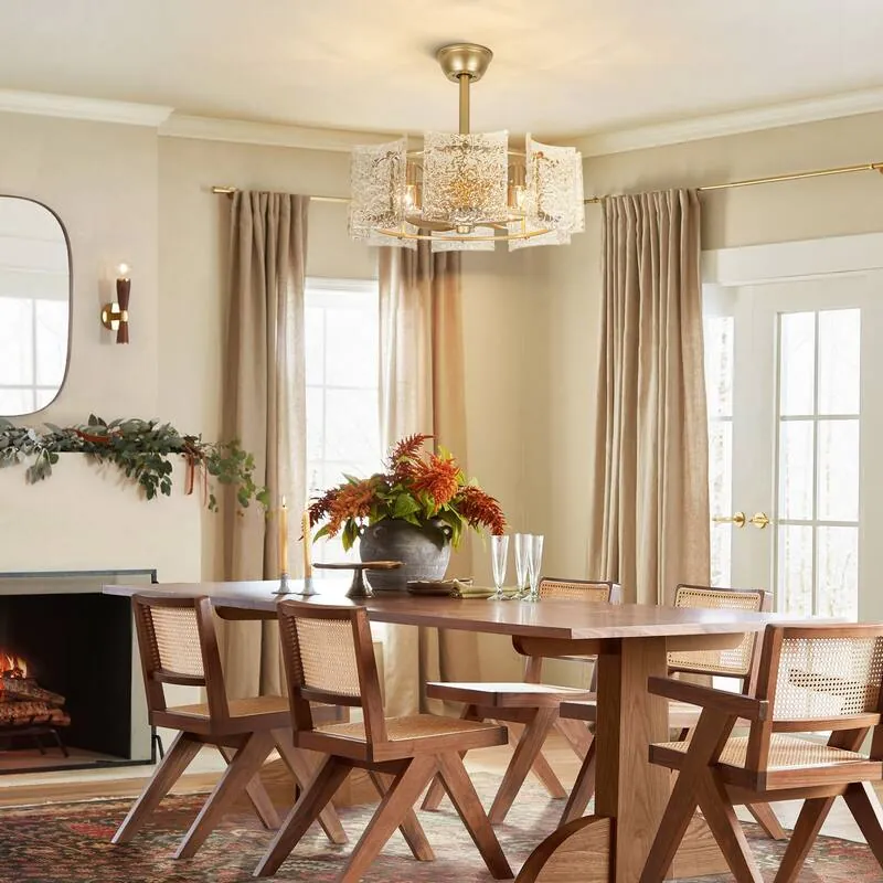 Gold modern fandelier ceiling fan