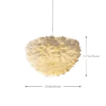 Modern White Feather Pendant Light with Soft Glow