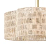 Closeup of Brushed Gold Finish and Hand-Woven Rattan Texture