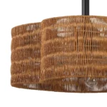 Closeup of Matte Black Finish and Dark Brown Rattan Weave