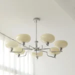 Chrome Chandelier in Modern Kitchen