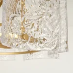 Close-up of Water Ripple Glass and Brushed Gold Finish Detail