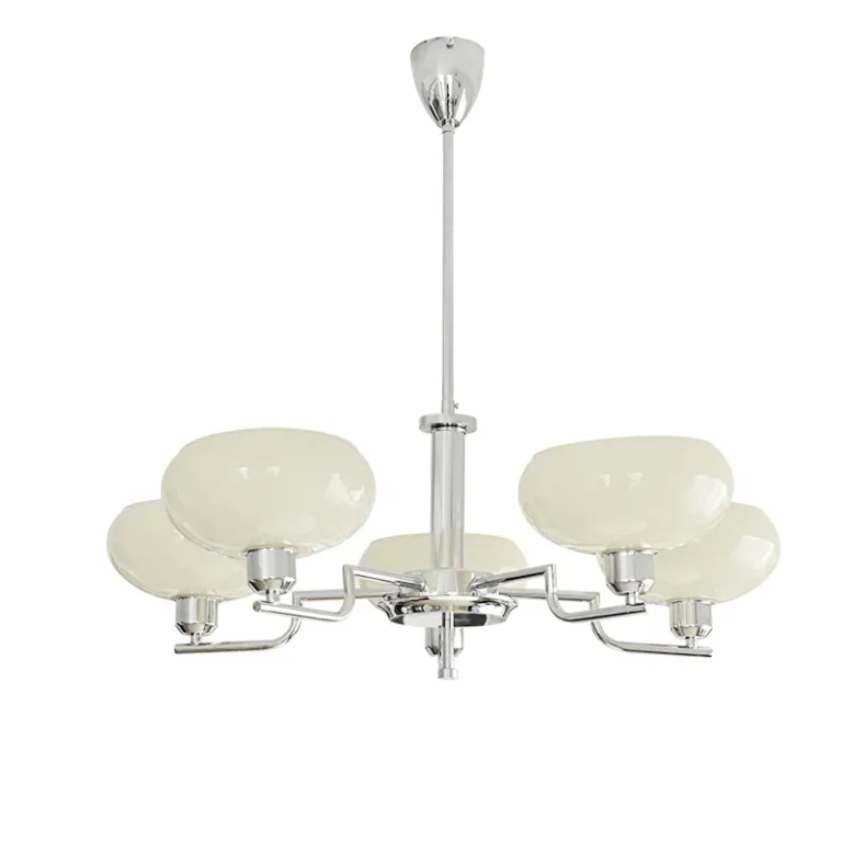 Modern Chrome Glass Chandelier