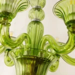 Close-up of ribbed hand-blown glass texture